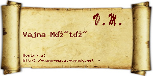 Vajna Máté névjegykártya