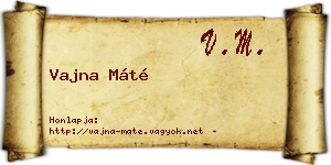 Vajna Máté névjegykártya